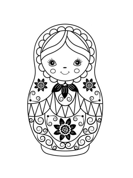 Матрешка чб