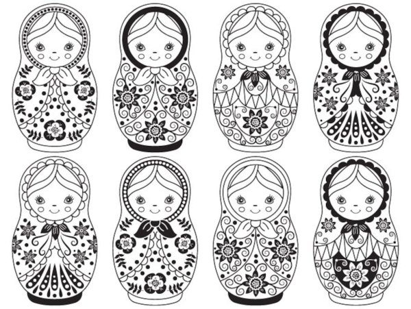 Матрешка эскиз