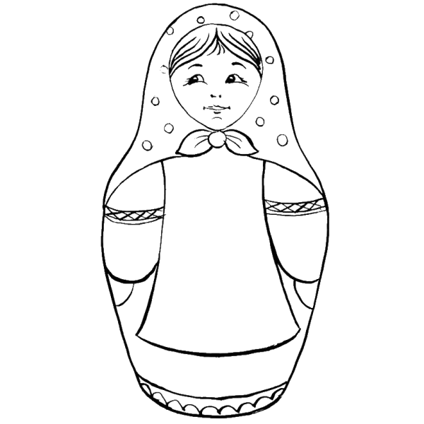 Матрешка раскраска для детей