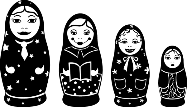 Силуэт матрешки для детей