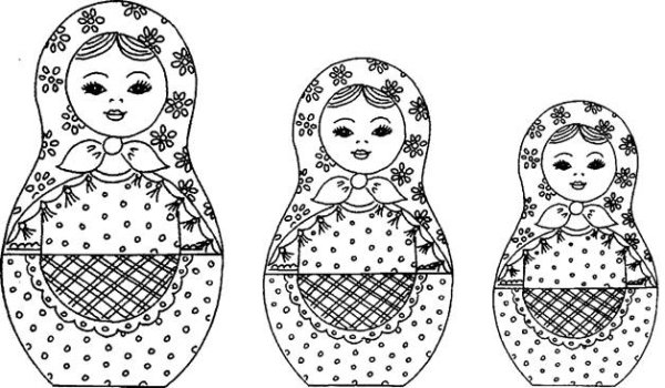 Матрешка большая раскраска