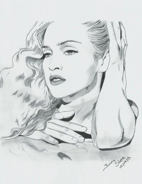 Мадонна певица портрет карандашом