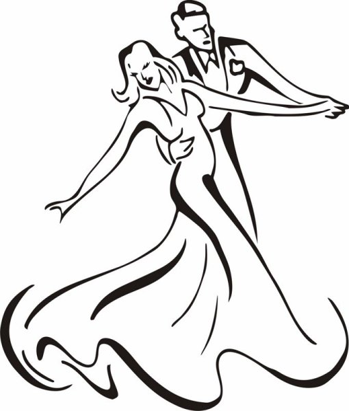 Танцующая пара контур