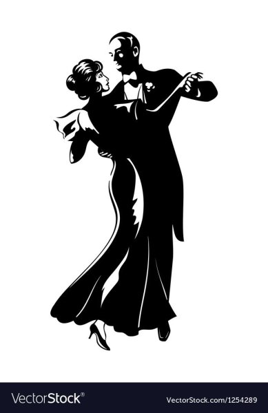 Силуэт танцующей пары на балу