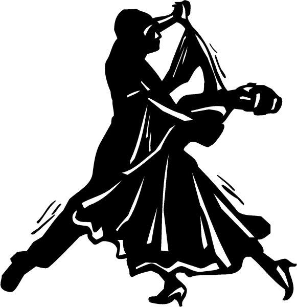 Танцующая пара силуэт