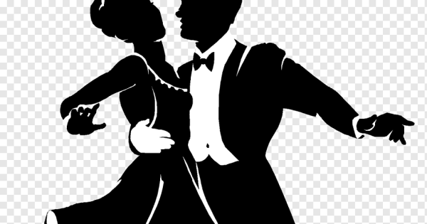 Силуэт танцующей пары вальс