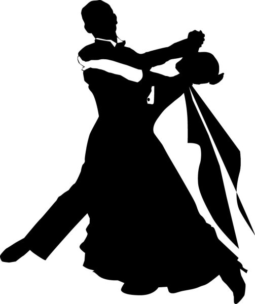 Танцующая пара силуэт бальные танцы