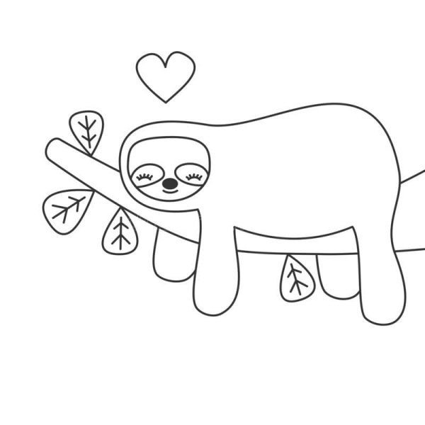 Ленивец раскраска