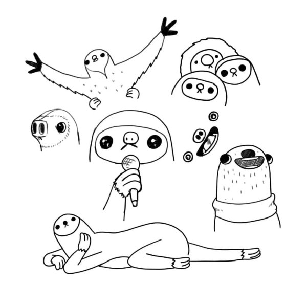 Ленивец для разукрашивания