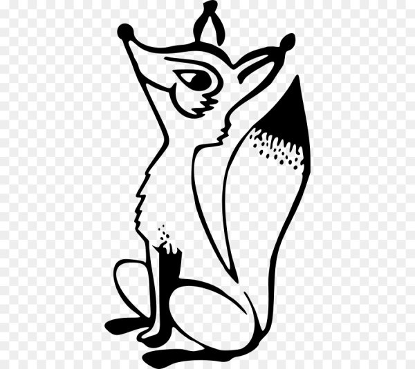 Лисенок эскиз черно белый