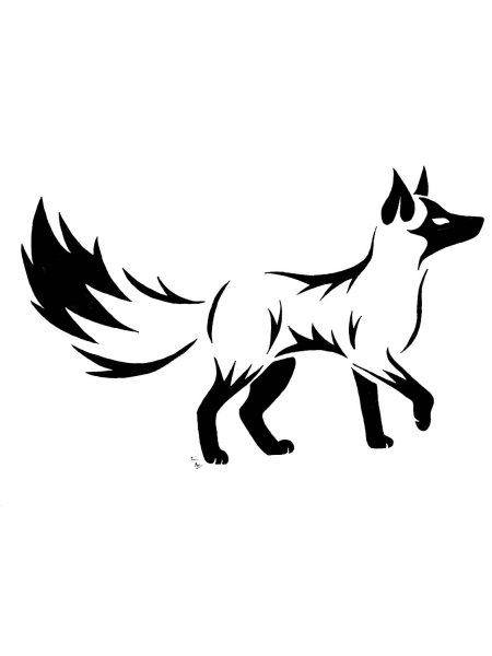 Лиса черно белая