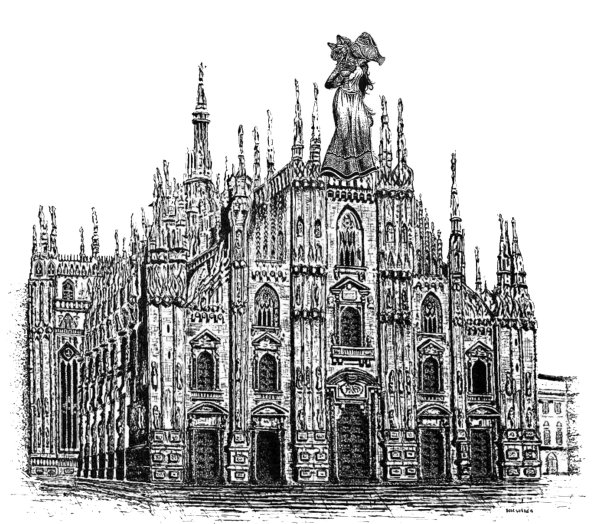 Миланский собор Италия Графика