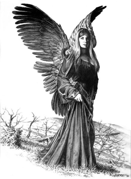 Рисунки карандашом фэнтези ангелы