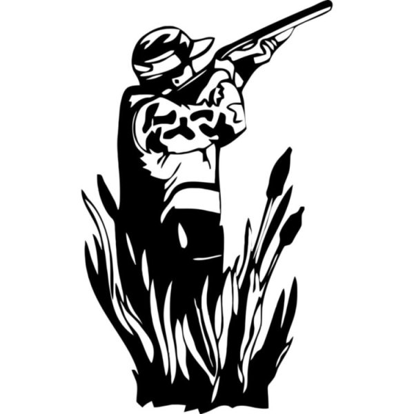 Силуэт охотника с ружьем