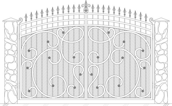Раскраска кованных ворот