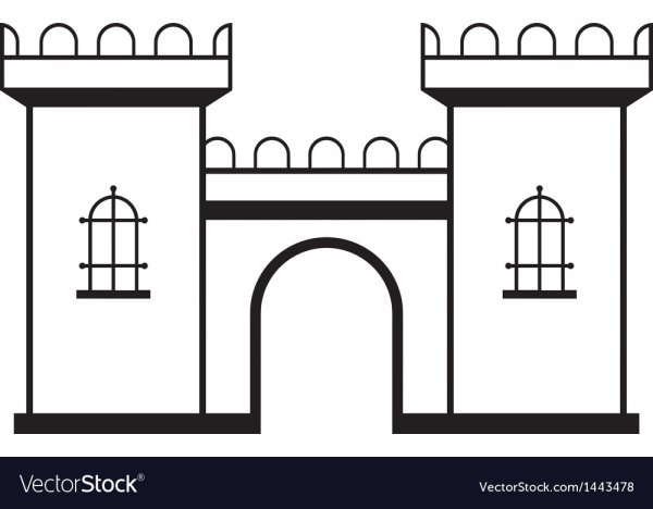 Трафарет замка на стену