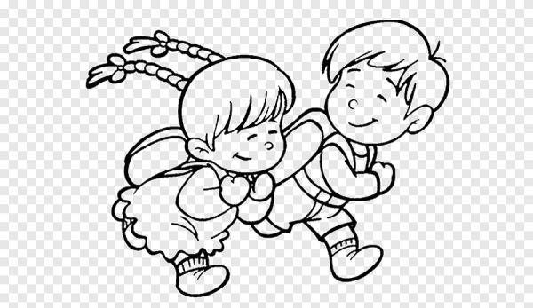 Раскраска дети бегут