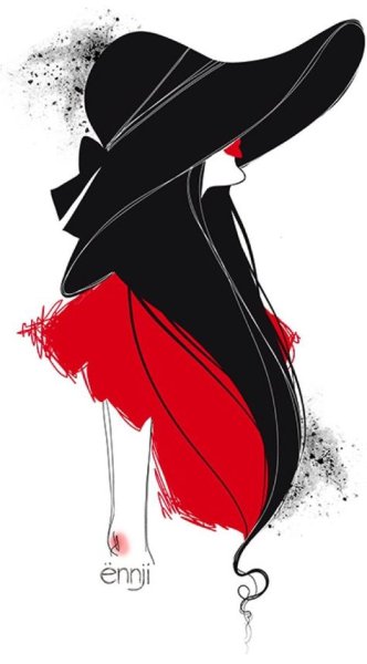 Женский силуэт в шляпе