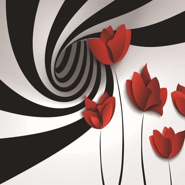 Черно бело красная абстракция