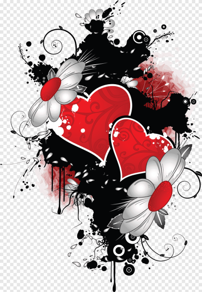 Черно бело красная абстракция