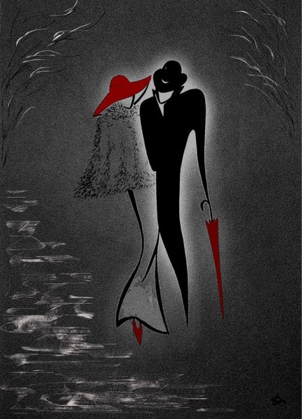 Картины в черно красных тонах