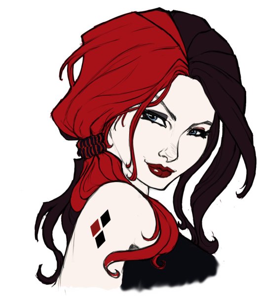 Харли Квин черно красная