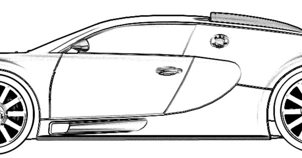Как нарисовать Бугатти Вейрон сбоку