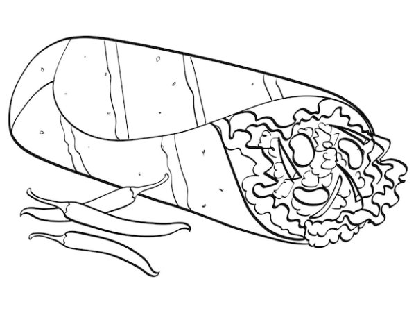 Шаурма раскраска