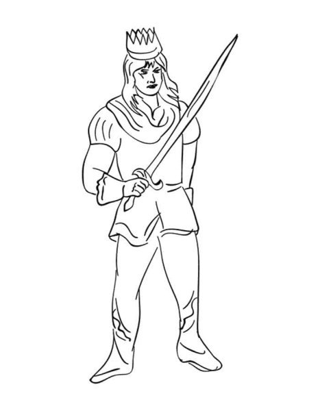 Раскраска принц с мечом