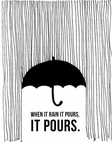 Тучка с зонтиком раскраска