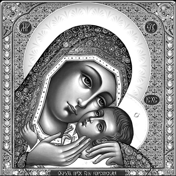 Казанская икона Божией матери ретушь на памятник