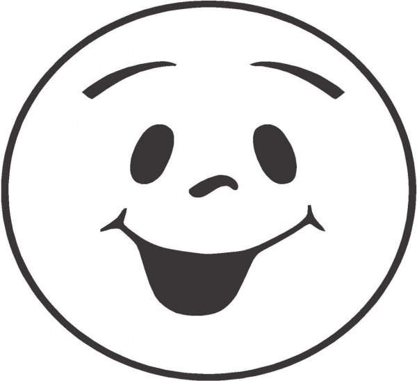 Смайлик черно белый