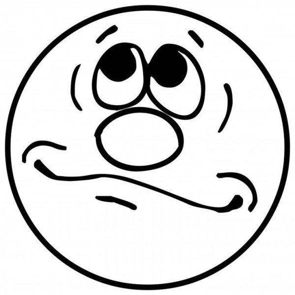Смайлик раскраска для детей