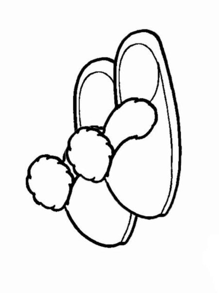 Тапки раскраска для детей