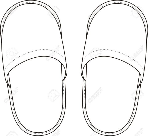 Тапочки раскраска для детей