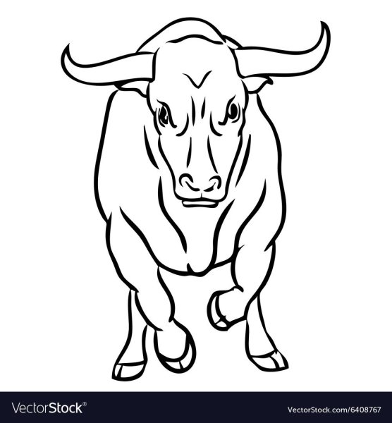 Очертания быка карандаш