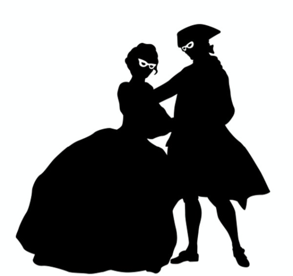 Силуэты людей на балу