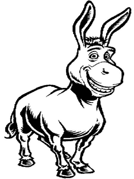 Ослик раскраска для детей