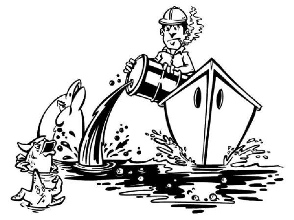 Загрязнение воды раскраска для детей