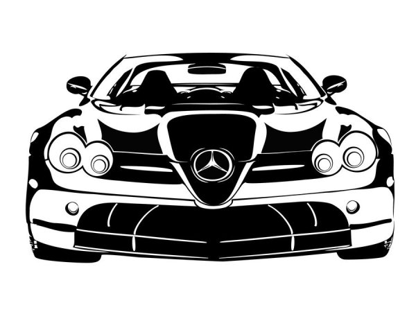 Машина черно белая