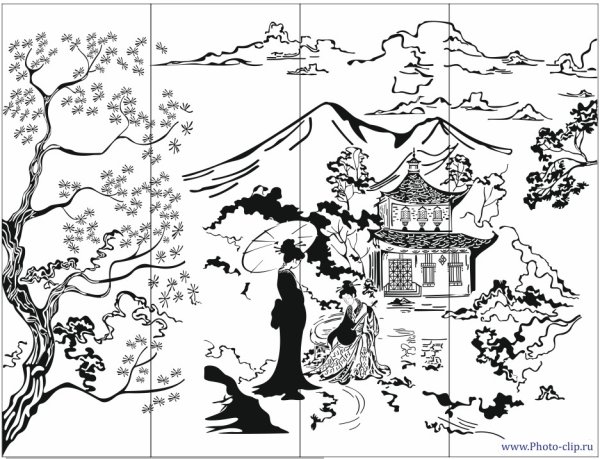Трафареты в японском стиле