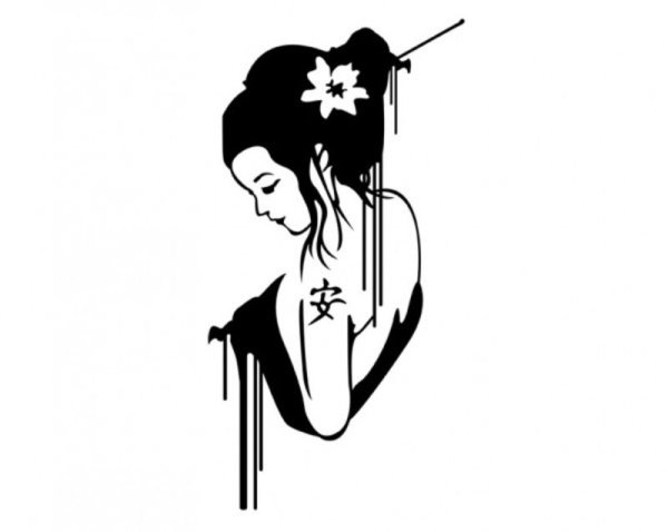 Трафарет гейша