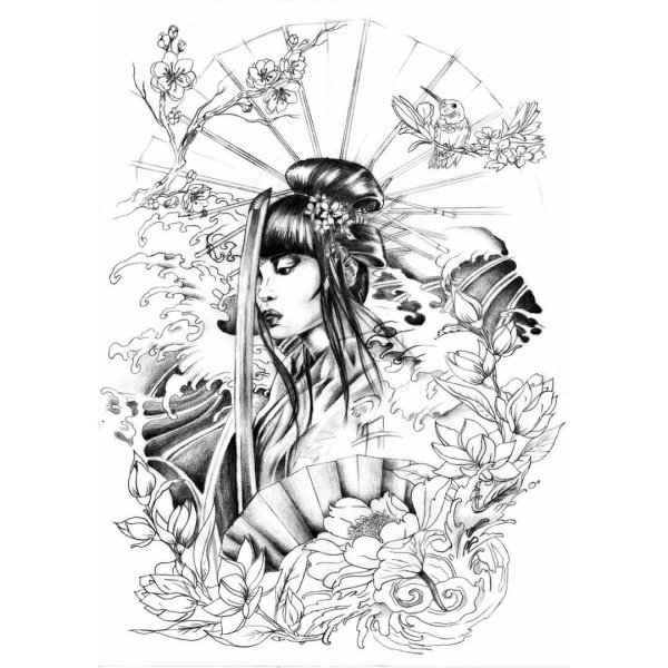 Тату Япония гейша