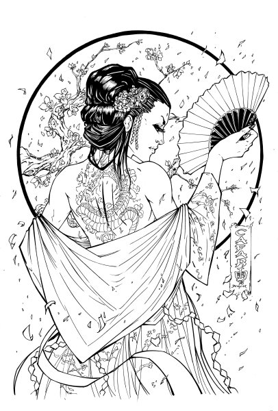 Раскраски в японском стиле