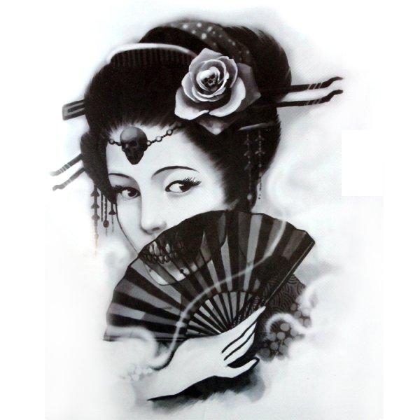 Эскиз гейша лицо