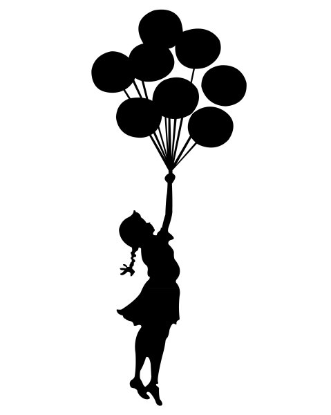 Черно белый силуэт женщины