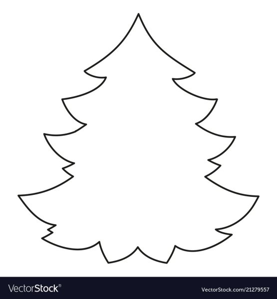 Макет елочки черно белый