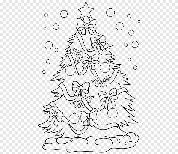 Раскраска зима елка