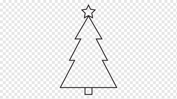 Контур елки на прозрачном фоне