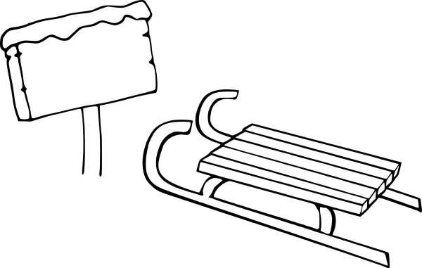 Санки раскраска для малышей